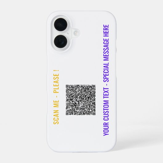 Uw QR-code iPhone Case Voorbeeld aangepaste tekst 16 Hoesje (Achterkant)