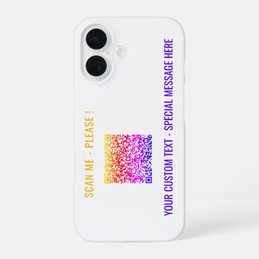 Uw QR-code iPhone Case Voorbeeld aangepaste tekst iPhone 16 Hoesje (Achterkant)