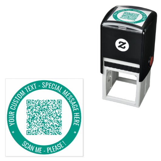 Uw QR-code kleur rond stempel voorbeeld (In situ)