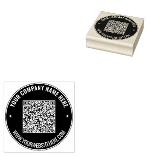 Uw QR-code kleur Roud Rubber Stamp Voorbeeld Rubberstempel
