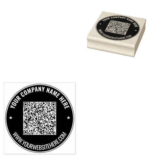 Uw QR-code kleur Roud Rubber Stamp Voorbeeld Rubberstempel (Gestempeld)
