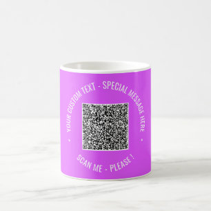 Uw QR-code koffiemok met aangepaste tekst en kleur