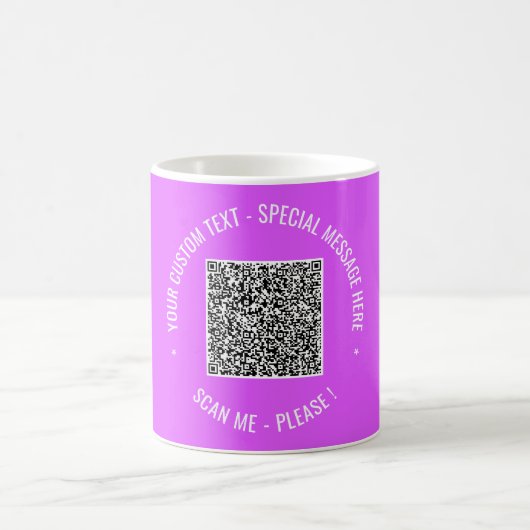 Uw QR-code koffiemok met aangepaste tekst en kleur (Center)