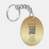 Uw QR-code Logo Gold dubbelzijdige cirkel Sleutelhanger (Voorkant Links)
