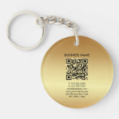 Uw QR-code Logo Gold dubbelzijdige cirkel Sleutelhanger (Voorkant)