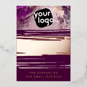 Uw QR-code & Logo Moderne Dankjewelkaart Echt Foli Folie Feestdagenkaart (Voorkant)