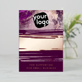 Uw QR-code & Logo Moderne Dankjewelkaart Echt Foli Folie Feestdagenkaart (Staand Voorkant)