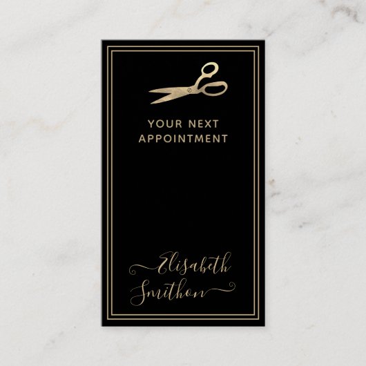 Uw QR-code Luxe Kapsalon Volgende Afspraak Visitekaartje (Voorkant)