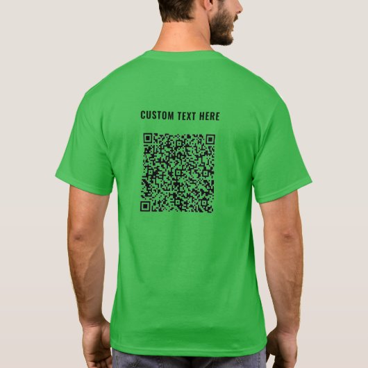 Uw QR-code met aangepaste tekst gepersonaliseerd T T-shirt (Achterkant)