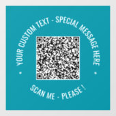 Uw QR-code met eigen tekst en kleuren vensterstick Raamsticker (Vel)