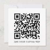 Uw QR-code | Modern minimalistisch vierkant Kaart (Voorkant)