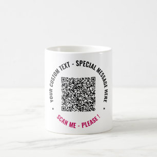 Uw QR Code Mok Gift met aangepaste tekst en kleure
