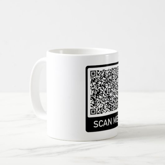 Uw QR Code Mok Scan Info Funny Mugs Gift (Voorkant links)