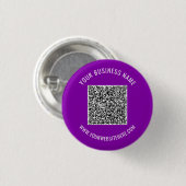 Uw QR-code, naam en website promotieknop Ronde Button 3,2 Cm (Voorkant /achterkant)