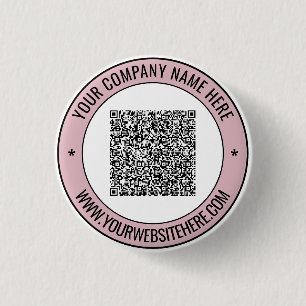 Uw QR-code Naam Website Kleur Promotieknop Ronde Button 3,2 Cm