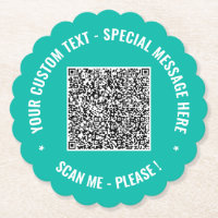 Uw QR Code Paper Onderzetter Aangepaste tekst en k