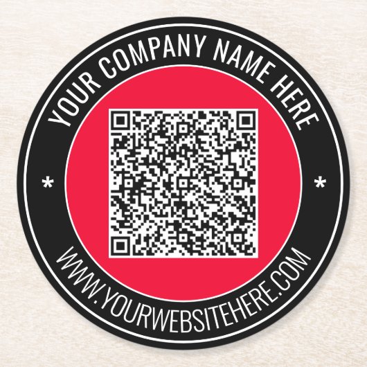 Uw QR Code Paper Onderzetter Aangepaste tekst en k (Voorkant)