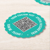 Uw QR-code papieren onderzetters Aangepaste tekst (Gekanteld)