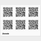 Uw QR-code plus bedrijfsgegevens op een grote stic Vierkante Sticker (Vel)