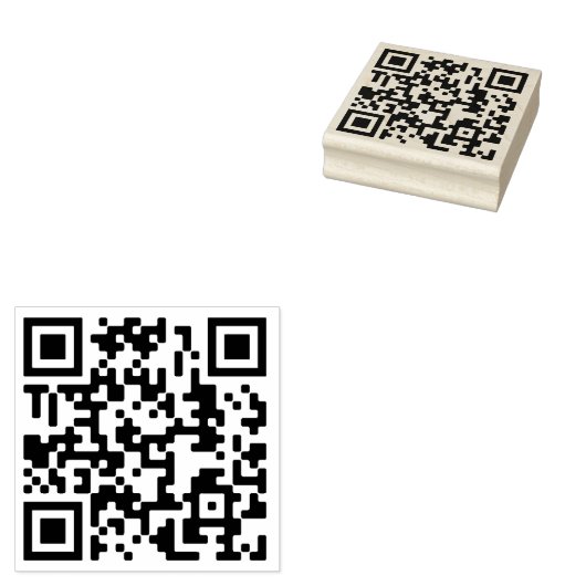 Uw QR-code plus bedrijfsgegevens Rubber Stamp Rubberstempel (Gestempeld)
