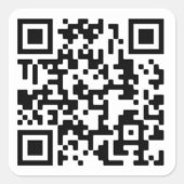 Uw QR-code plus Business Details Square Sticker (Voorkant)