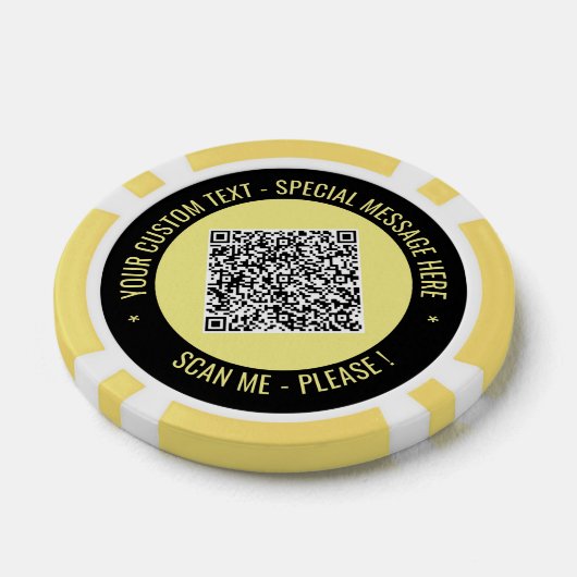 Uw QR Code Poker Chips Aangepaste tekst en kleuren (Enkel)
