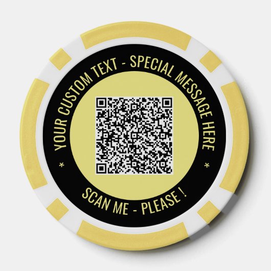 Uw QR Code Poker Chips Aangepaste tekst en kleuren (Achterkant)
