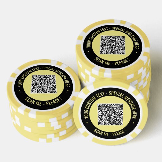 Uw QR-code pokerfiches met aangepaste tekst en kle Poker Chips (Opstapeling)