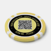 Uw QR-code pokerfiches met aangepaste tekst en kle Poker Chips (Enkel)