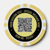 Uw QR-code pokerfiches met aangepaste tekst en kle Poker Chips (Voorkant)
