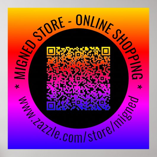 Uw QR-code Posters Voorbeeld met aangepaste tekst (Voorkant)