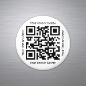 Uw QR Code Professionele Zaken Moderne Ronde Magneet