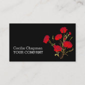 Uw QR-code Red Floral - Gepersonaliseerd zwart got Visitekaartje (Voorkant)