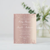 Uw QR-code Roos Gold Baby Girl Shower Briefkaart (Staand voorkant)
