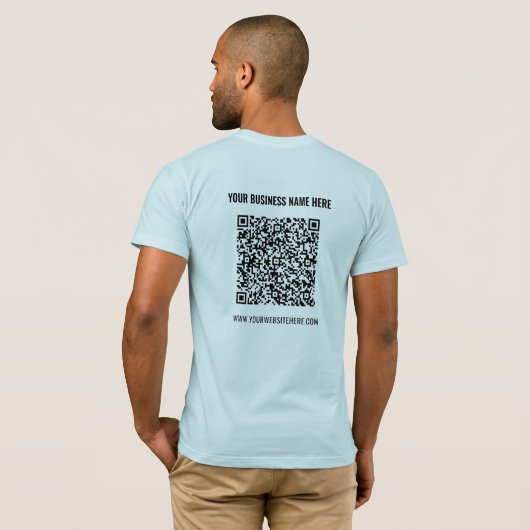 Uw QR Code Scan Aangepaste Naam Website T-shirt Gi (Achterkant volledig)