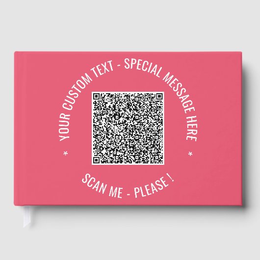 Uw QR-code Scan Aangepaste tekst en kleur gastenbo Gastenboek (Voorkant)