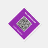 Uw QR code scan aangepaste tekst en kleuren servet (Hoek)