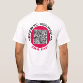 Uw QR Code Scan Aangepaste Tekst Gepersonaliseerd T-shirt (Achterkant)