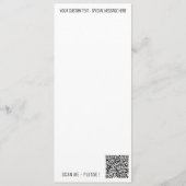 Uw QR-code scan aangepaste tekst menu voorbeeld (Achterkant)