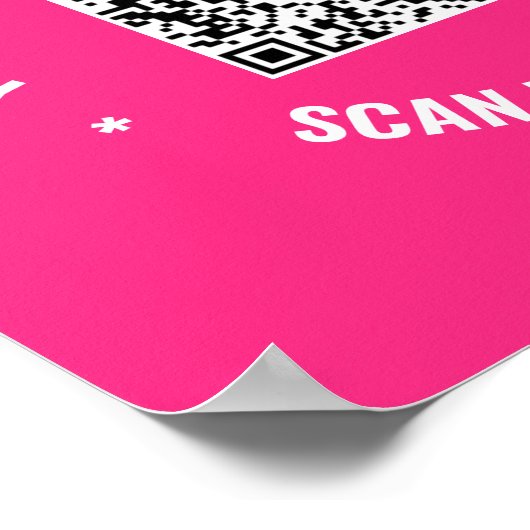 Uw QR Code Scan Aangepaste Tekst Poster Kies Kleur (Hoek)