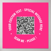 Uw QR Code Scan Aangepaste Tekst Poster Kies Kleur (Voorkant)