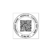 Uw QR-code scan aangepaste tekst ronde rubberen st Rubberstempel (Afrduk)