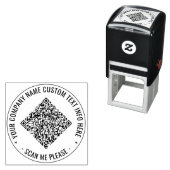 Uw QR-code scan aangepaste tekst ronde stempel voo (In situ)