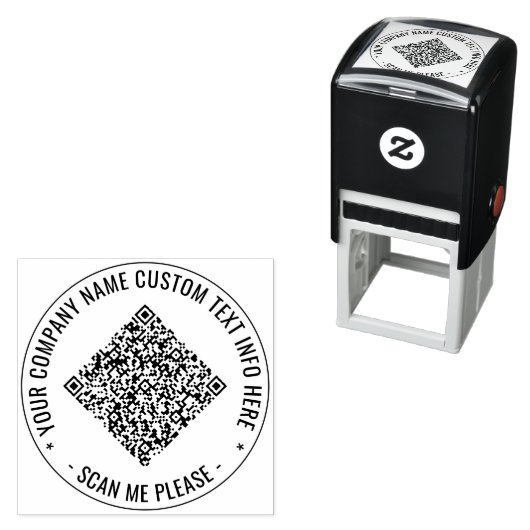 Uw QR-code scan aangepaste tekst ronde stempel voo (In situ)