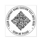 Uw QR-code scan aangepaste tekst ronde stempel voo (Design)
