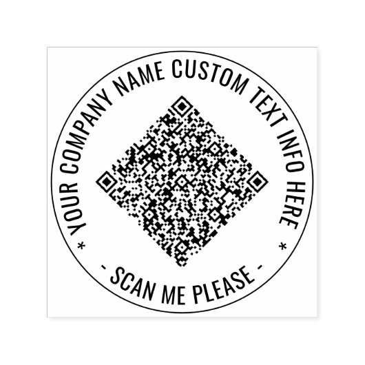 Uw QR-code scan aangepaste tekst ronde stempel voo (Design)