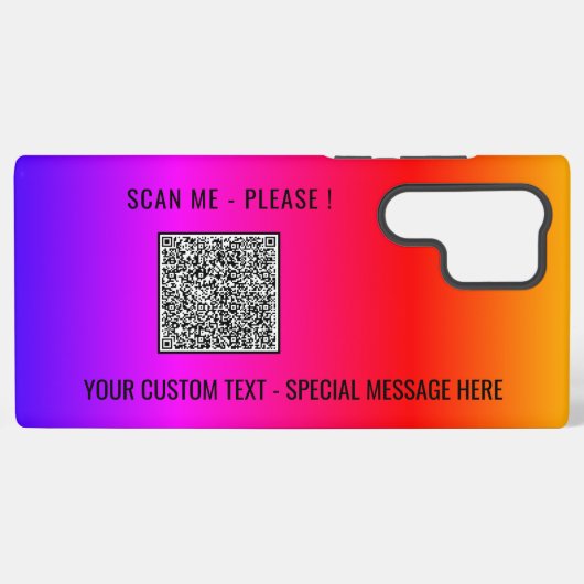 Uw QR Code Scan Aangepaste Tekst Samsung Galaxy Ho Hoesje (Achterkant horizontaal)