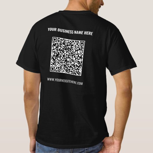 Uw QR Code Scan Aangepaste Tekst T-shirt Kies Kleu (Achterkant)