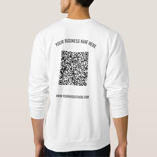Uw QR Code Scan Custom Text Business Sweatshirt (Achterkant)