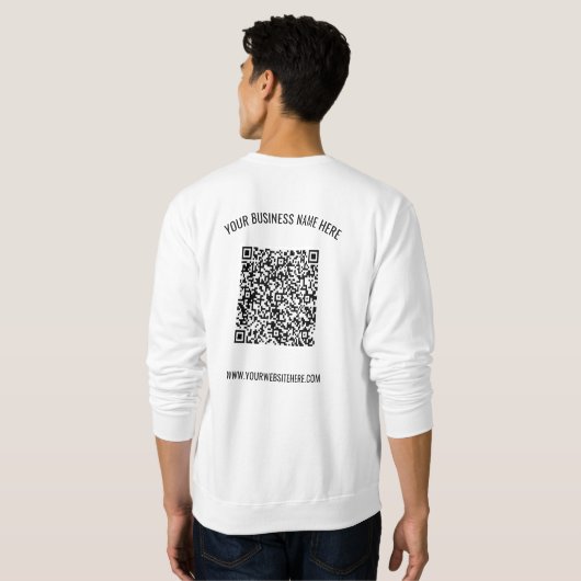 Uw QR Code Scan Custom Text Business Sweatshirt (Achterkant volledig)